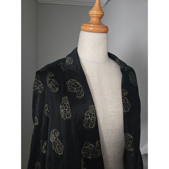 Zara Satin Paisley printed Jacket Blazer size XS - Picture 3 of 5